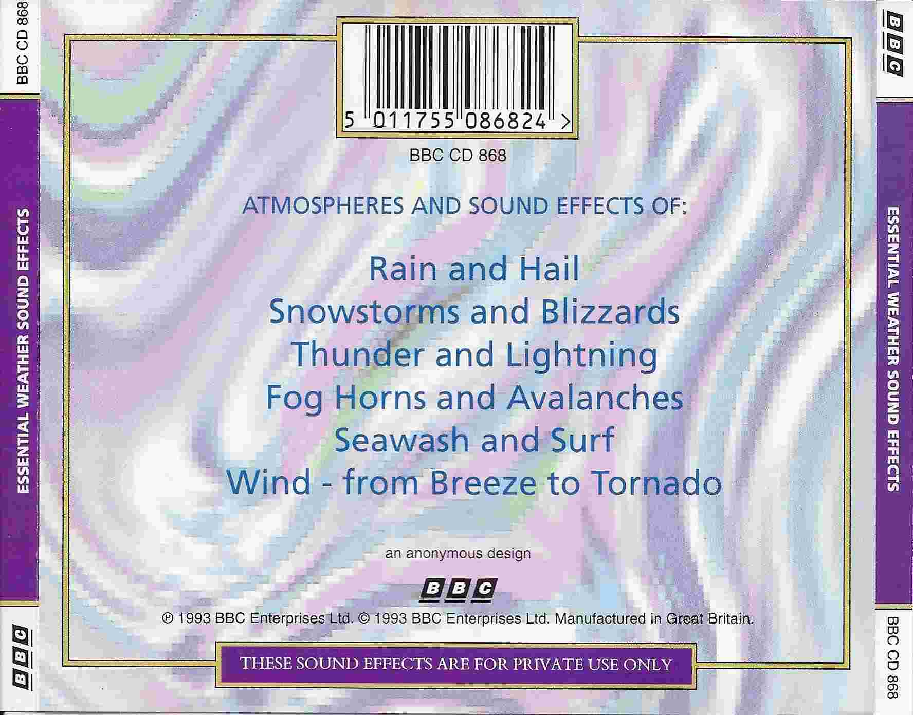 Back cover of BBCCD868